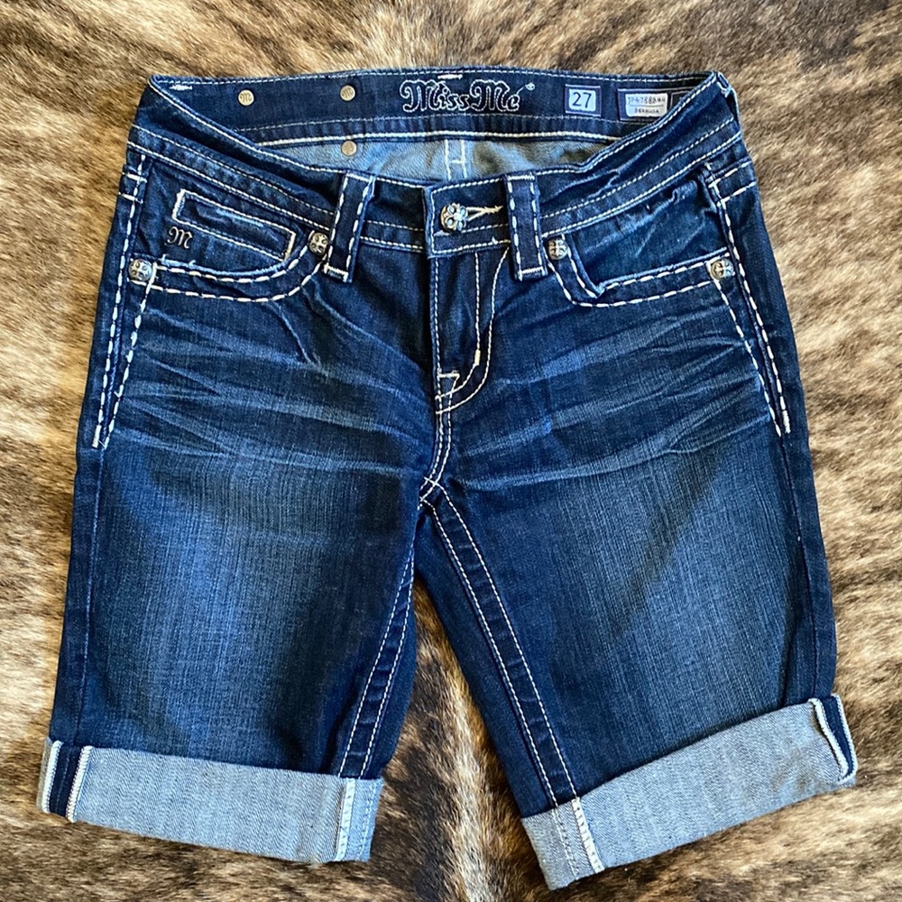 Womens Miss Me Bermuda Jean shorts